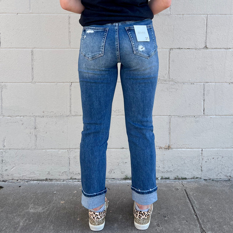 Cuffed Mom Denim Jeans | gussieduponline