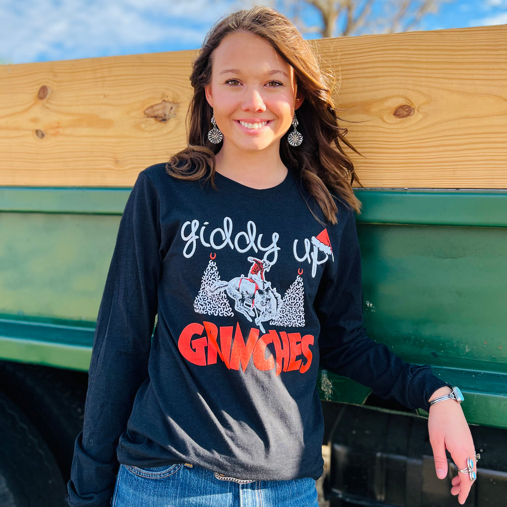 Giddy Up Grinches Long Sleeve Tee* | gussieduponline