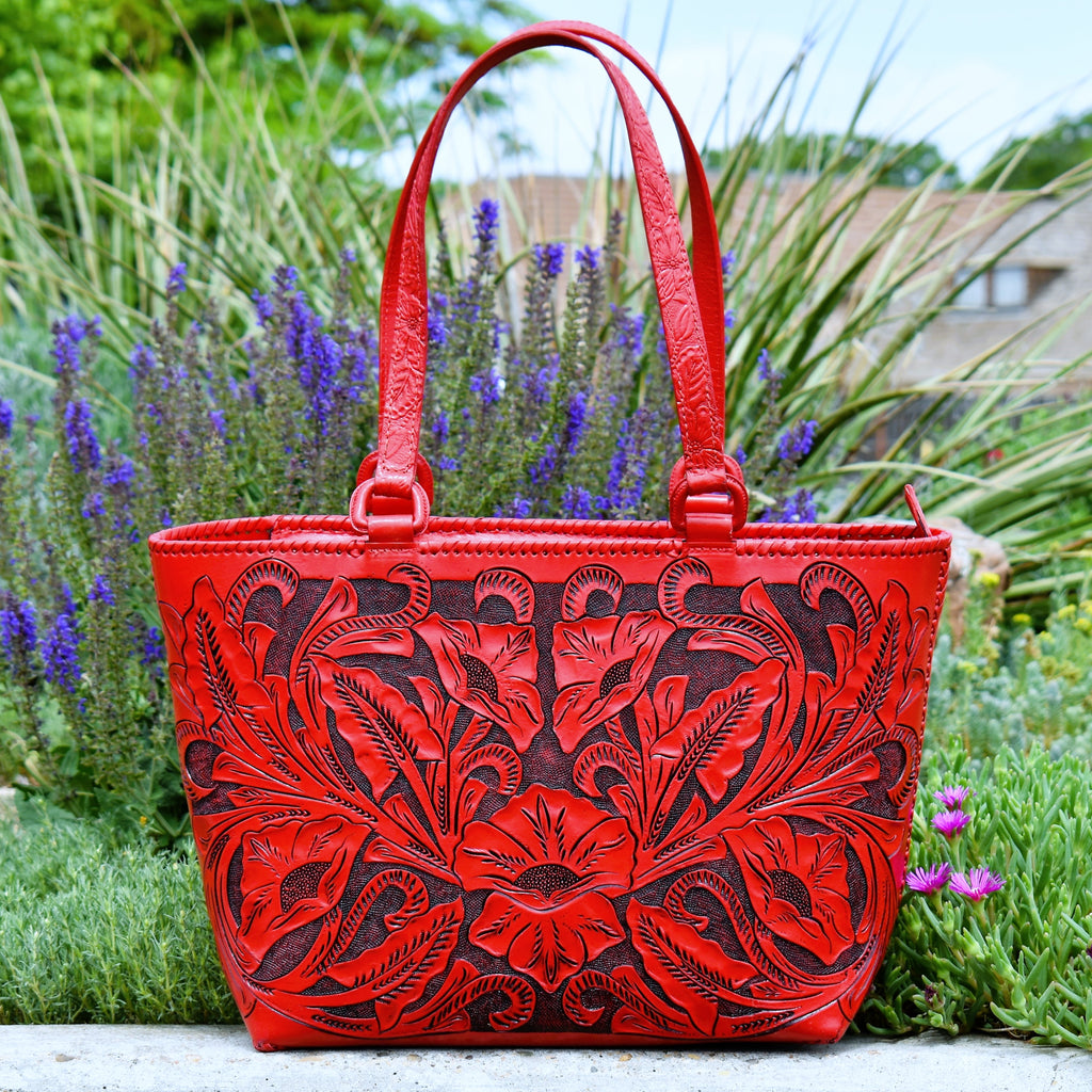 Red Mami Chula Leather Bag* | gussieduponline