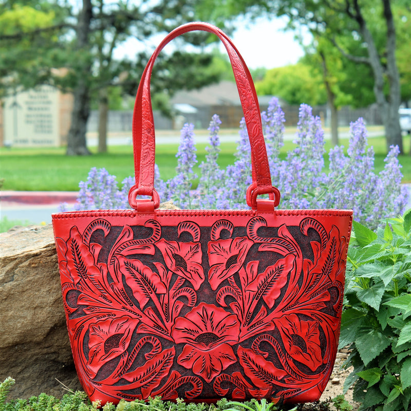 Red Mami Chula Leather Bag* | gussieduponline