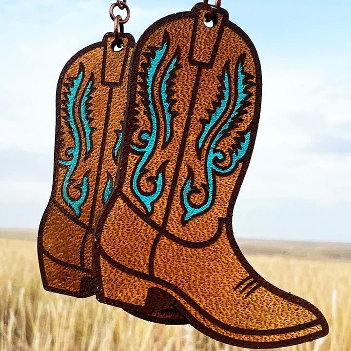 Turquoise Twitch Boot Earrings | gussieduponline